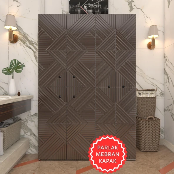 Kenzlife membran çamaşır kurutma makinesi dolabı yaromira khvbyz üçgen 180*120*64 mebran kapak suntalam gövde - 1