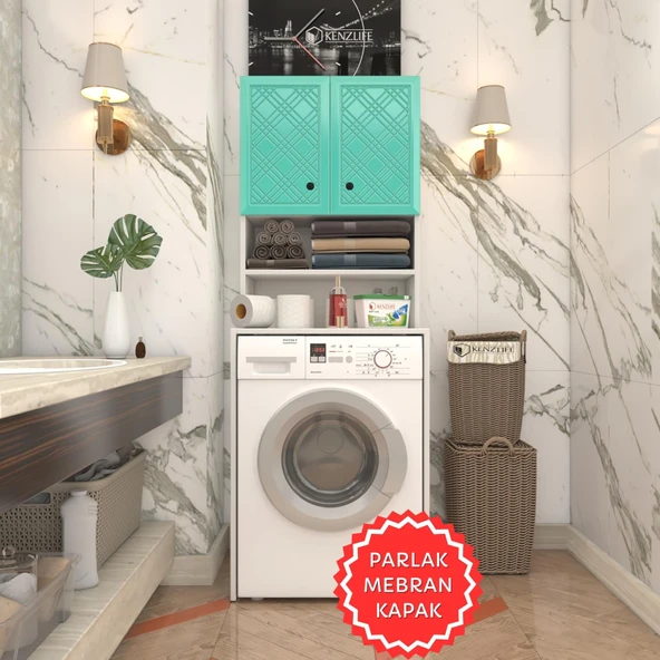 Kenzlife membran çamaşır makinesi dolabı hayzum trkbyz hasır 180*66*55 mebran kapak suntalam gövde