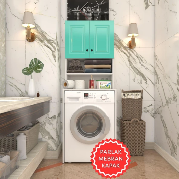 Kenzlife membran çamaşır makinesi dolabı hayzum trkbyz çerçeve 180*66*55 mebran kapak suntalam gövde