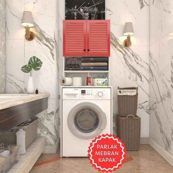 Kenzlife membran çamaşır makinesi dolabı hayzum krmbyz panjur 180*66*55 mebran kapak suntalam gövde
