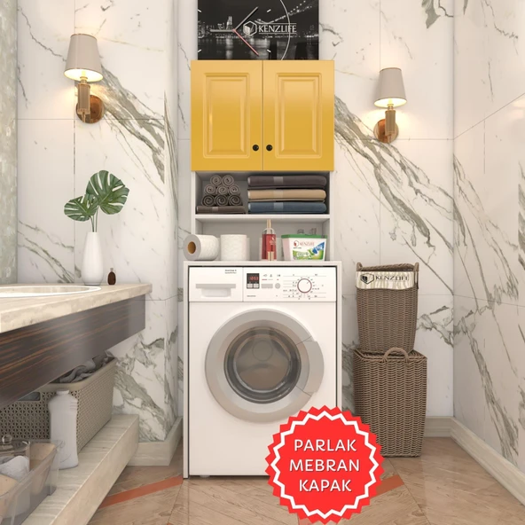 Kenzlife membran çamaşır makinesi dolabı hayzum hrdbyz çerçeve 180*66*55 mebran kapak suntalam gövde