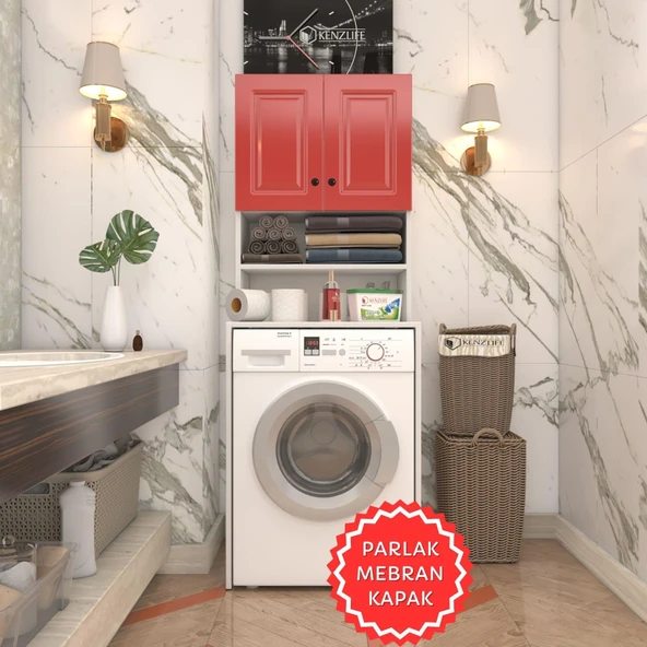 Kenzlife membran çamaşır makinesi dolabı hayzum krmbyz çerçeve 180*66*55 mebran kapak suntalam gövde