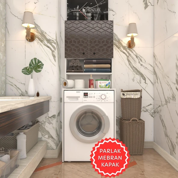 Kenzlife membran çamaşır makinesi dolabı hayzum khvbyz küpşeker 180*66*55 mebran kapak suntalam gövde
