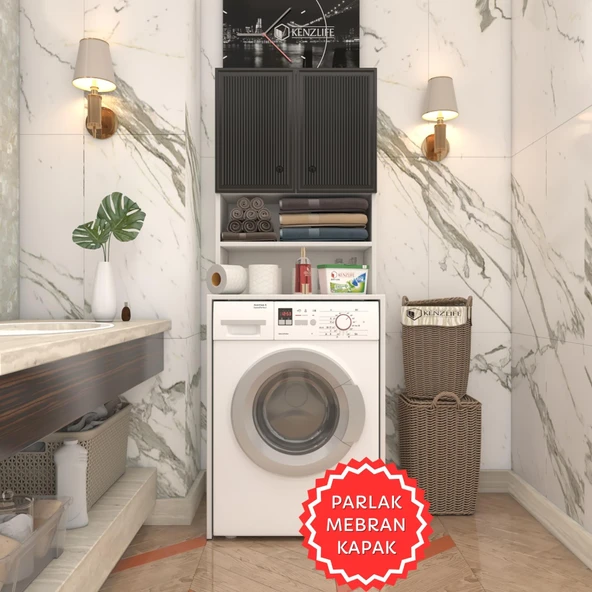 Kenzlife membran çamaşır makinesi dolabı hayzum syhbyz inceince 180*66*55 mebran kapak suntalam gövde