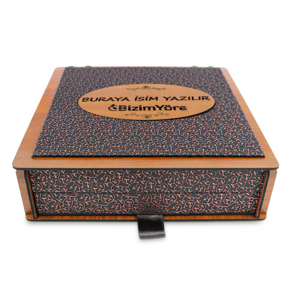 Lüx Deri Kaplama İsme Özel Katlı Çekmeceli Hediyelik Çikolata Lokum Kuru Meyve Kayısı 2.8 gr - 4