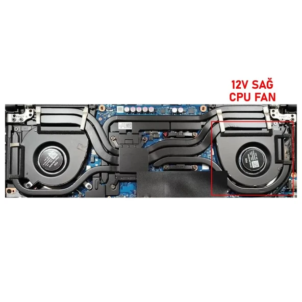 Asus TUF Dash F15 FX517ZM-HN118W05 uyumlu Notebook Cpu Fanı / Ver.2 L - 12V