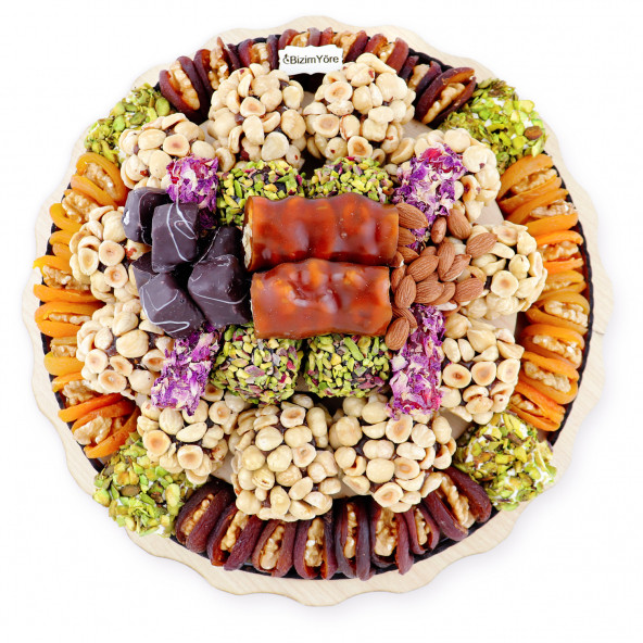 ''Fındık Kıran'' Hediyelik Kayısı Kuru Meyve Lokum Çikolata Tepsisi Sepeti Kutusu 2,3 kg
