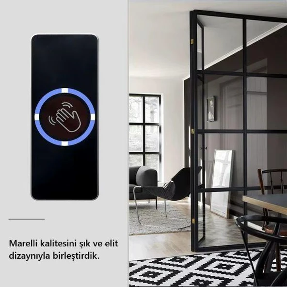 Marelli Sıva üstü No Touch uzaktan el göstermeli infraredli siyah dikdörtgen çıkış butonu - 3