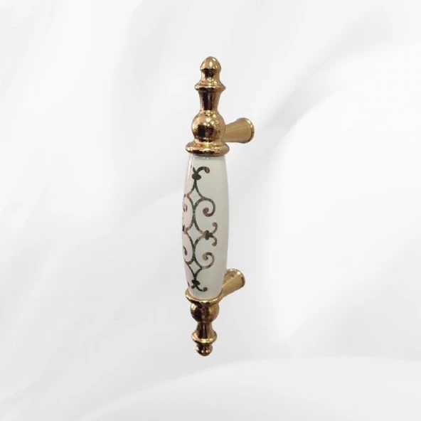 Gerçek porselen 64 mm  ALTIN sivri ayak porselen kulp