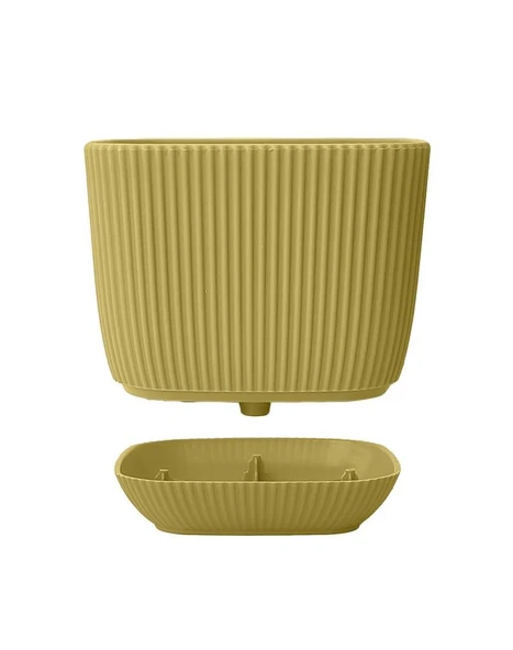 Omnipazar KRS-384 Dekoratif Plastik Mercan Kare Saksı 4 Litre No 4 - Resim 9