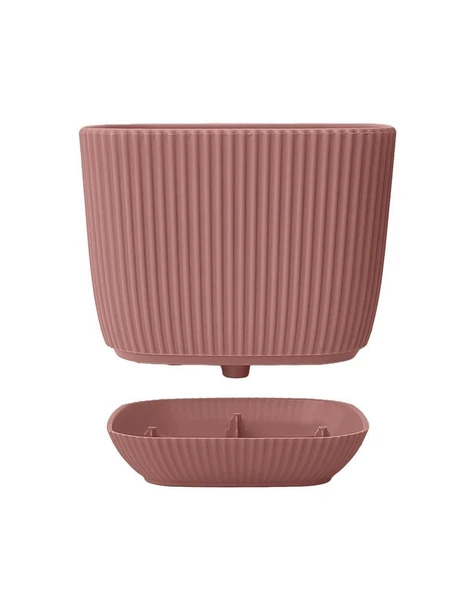 Omnipazar KRS-384 Dekoratif Plastik Mercan Kare Saksı 4 Litre No 4 - Resim 5