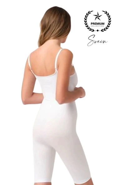 Premium Konfor Sıkılaştırıcı Beyaz Kadın Paçalı Boy Rahat Dayanıklı Dikişsiz Korse İz Göstermez - 2