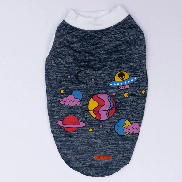 PawStar Lacivert Space Time T-Shirt Küçük Irk - Resim 4