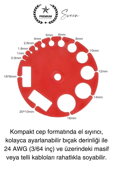 Premium Kompakt Tel Kablo Soyucu Sıyırıcı Cep Boyunda Elde Pratik Döner Koaksiyel Hafif Taşınabilir - 4