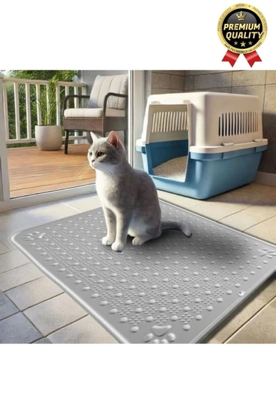 Premium Silinebilir Yıkanabilir Dayanıklı Kedi Köpek Evcil Hayvan Tuvalet Önü Mama Kabı Kum Paspası - 4