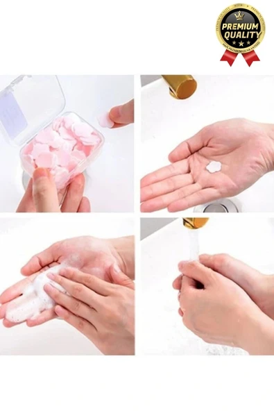 Mini Pratik Taşınabilir Dış Mekan Tuvalet Kullanımı Çeşitli Kokulu Çiçek Desenli Sihirli Cep Sabunu - 4