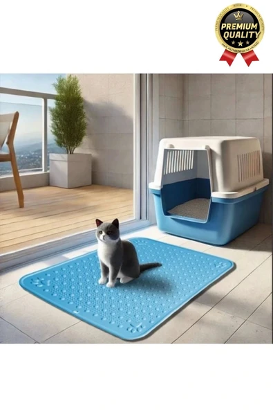 Premium Silinebilir Yıkanabilir Dayanıklı Kedi Köpek Evcil Hayvan Tuvalet Önü Mama Kabı Kum Paspası - 2