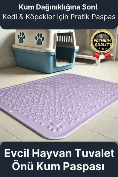 Premium Silinebilir Yıkanabilir Dayanıklı Kedi Köpek Evcil Hayvan Tuvalet Önü Mama Kabı Kum Paspası