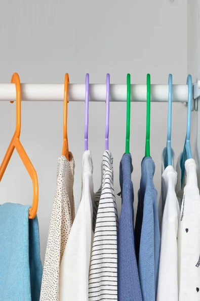 Çocuk Giysi Askısı, Renkli, 16 Adet - Resim 3