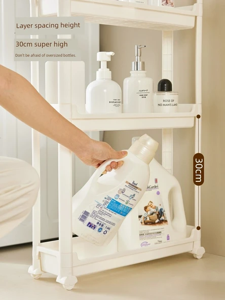 24.5cm Genişliğinde 2 Katlı Hareketli Klozet Boşluk Rafı - Süzgeçli ve Kalınlaştırılmış - Resim 4