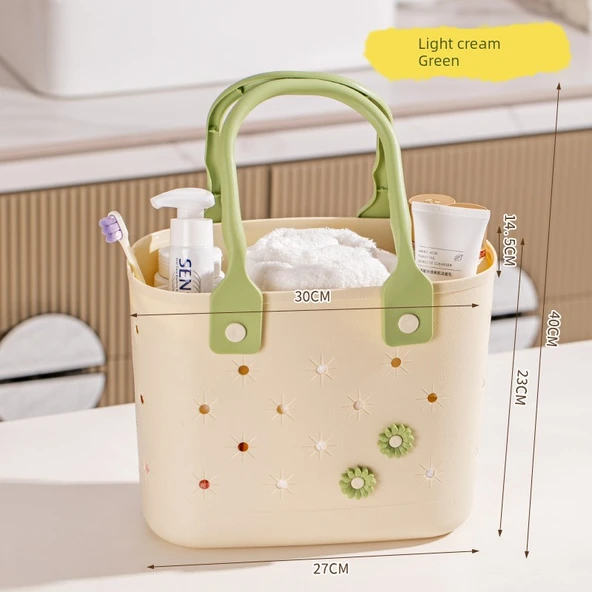 Taşınabilir Banyo Sepeti - Avokado Yeşili - PE+TPR