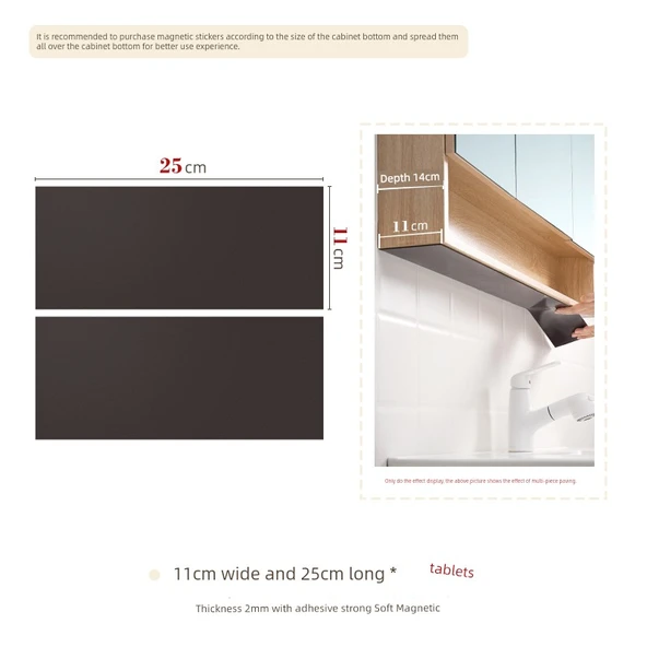 Manyetik Banyo Düzenleyici - XXL Manyetik Yama 50cm x 11cm - 2 Adet