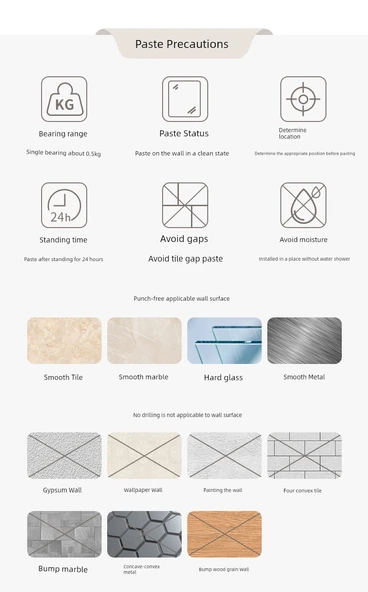 Duvara Monte Banyo Diş Fırçası Tutucu + Şeffaf Siyah Bardaklı - Resim 8