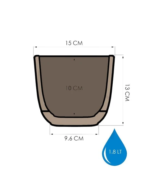 Omnipazar KRS-383 Dekoratif Plastik Mercan Kare Saksı 1.8 lt 6 Renk Set - 5