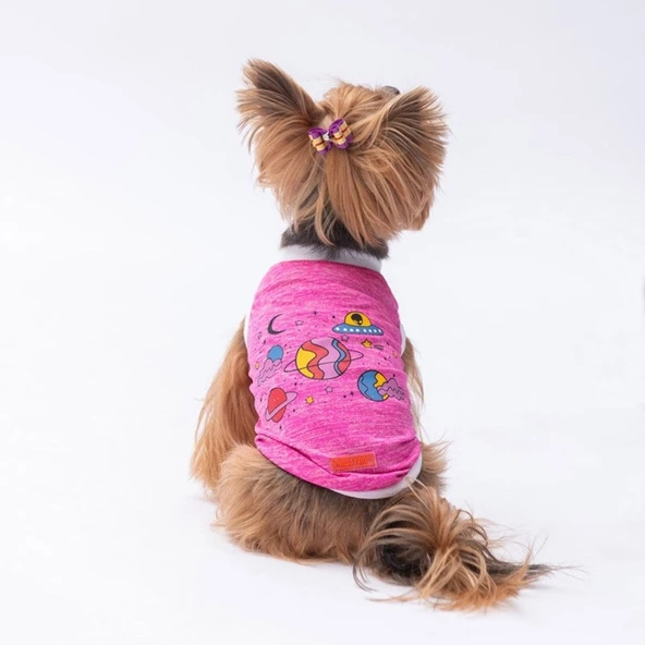 PawStar Fuşya Space Time T-Shirt Küçük Irk
