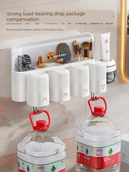 Duvara Monte Diş Fırçası Tutucu Seti - Üç Bardak [Gıda Sınıfı] - Resim 6