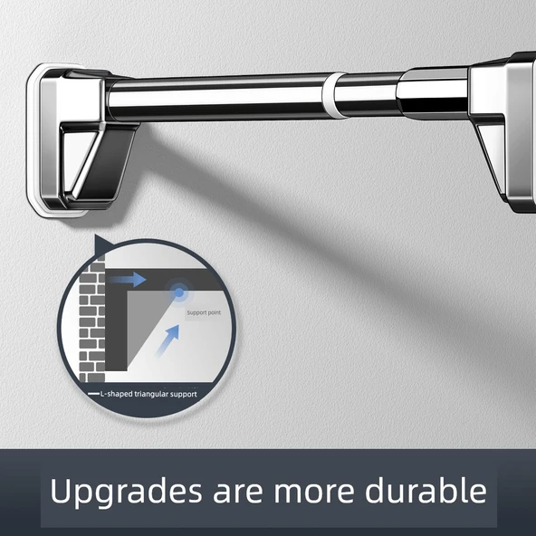Deliksiz Paslanmaz Çelik Banyo Rafı - 2.4~3.1 Metre Duvar Mesafesi