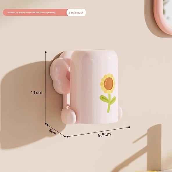 Vantuzlu Diş Fırçası Tutucu - Sakura Polen (Tekli Paket)