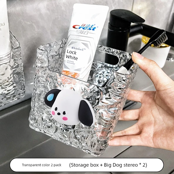 Duvara Monte Banyo Düzenleyici - Şeffaf - 2 Adet - Köpek Stickerlı