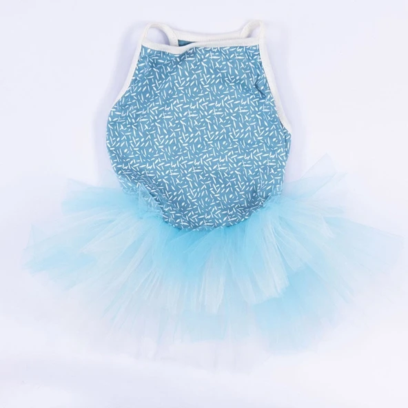 PawStar  Mavi Polka-Dot Elbise - 4