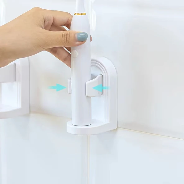 Yapışkanlı Duvara Monte Diş Fırçası Tutucu - Elektrikli Diş Fırçası Tutucu B
