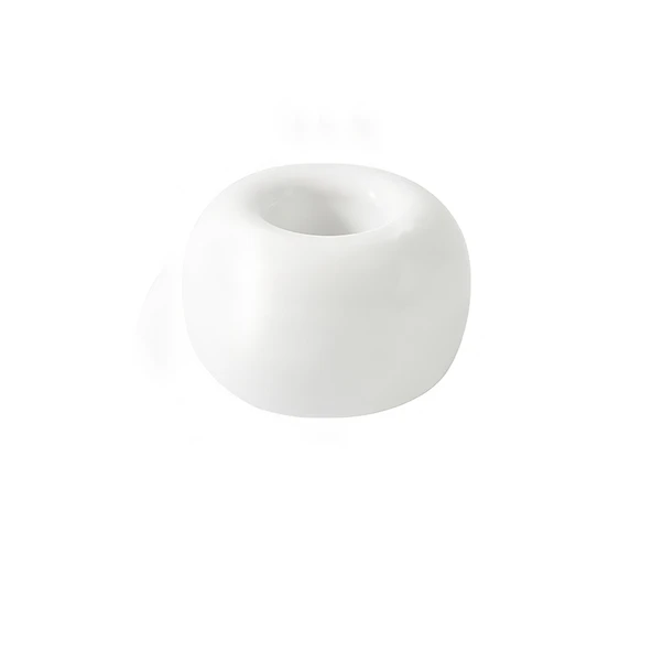Seramik Diş Fırçası Tutucu - Yuvarlak - Beyaz - 1.5cm İç Çap