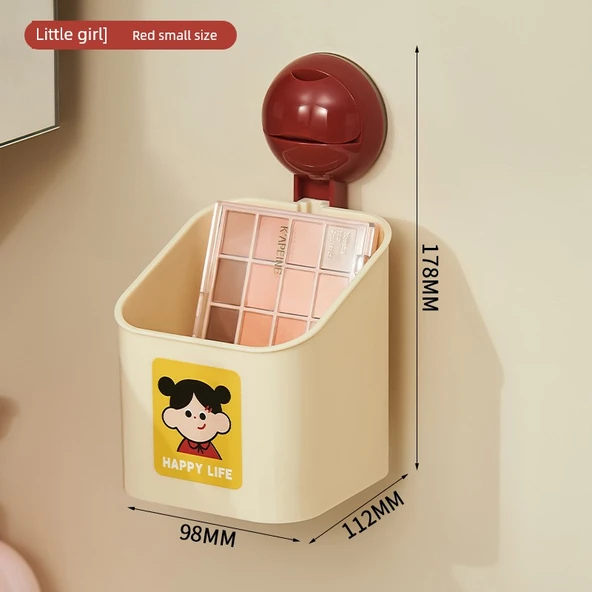 Vantuzlu Banyo Rafı - Küçük Kız Kırmızı Küçük Boy
