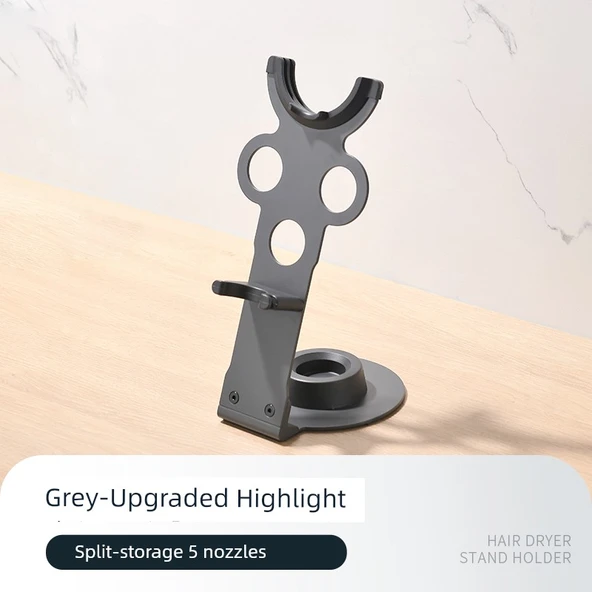 Saç Kurutma Makinesi Tutucu - Gri Isıtmalı Model - 5 Başlıklı