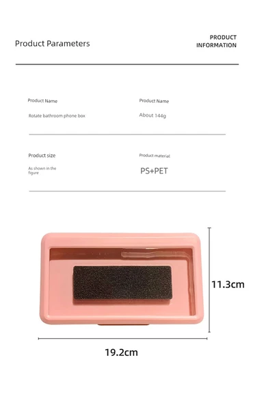 Su Geçirmez Duvara Monte Telefon Tutucu - Pembe - 9