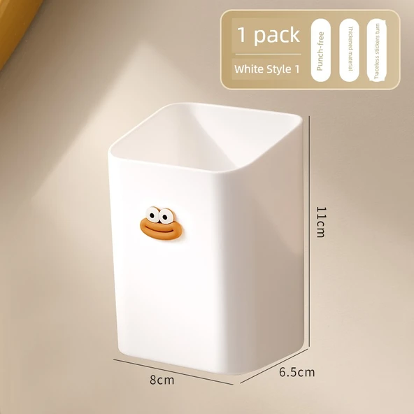 Duvara Monte Banyo Organizer Rafı - Sosis Ağızlı Küçük Beyaz - 1'li Paket