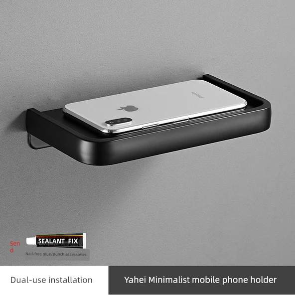 Alüminyum Banyo Tuvalet Kağıdı Tutucu - Siyah