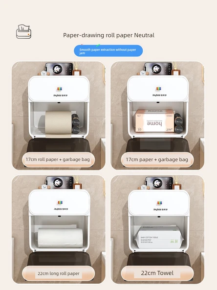 Su Geçirmez Tuvalet Kağıdı Tutucu - Yıldız Gri - Tek Katmanlı Çekmeceli - Resim 4