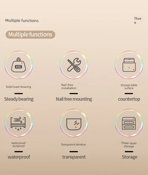 Su Geçirmez Tuvalet Kağıdı Tutucu - Yıldız Gri - Tek Katmanlı Çekmeceli - Resim 8