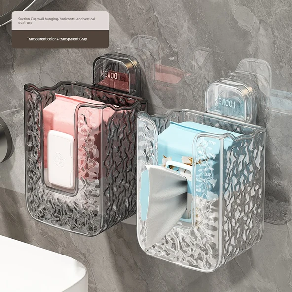Vantuzlu Banyo Düzenleyici - Şeffaf + Şeffaf Gri