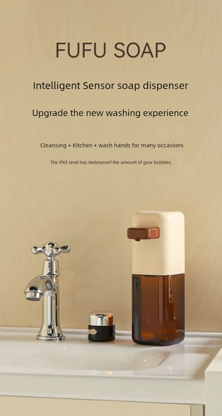 Elektrikli Sabunluk - Kahverengi - Çocukları El Yıkamaya Teşvik Eden - Resim 8