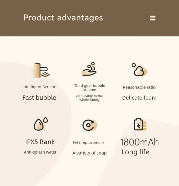 Elektrikli Sabunluk - Kahverengi - Çocukları El Yıkamaya Teşvik Eden - Resim 9