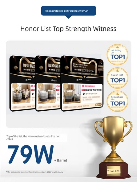 Rattan Çamaşır Sepeti Büyük Boy 42cm - Huş Sarısı (3 Kişilik) - Resim 7