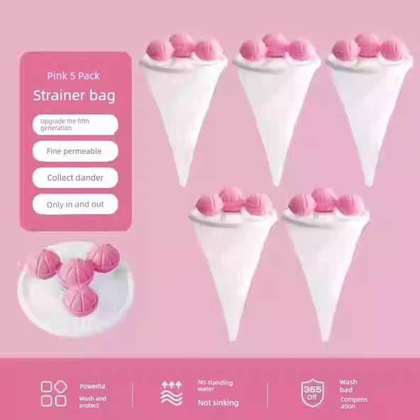 Çamaşır Makinesi Filtre Ağı - Pembe - 5 Adet
