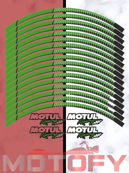 MARKA MOTOSİKLET JANT ŞERİDİ TAKIMI YEŞİL-SİYAH