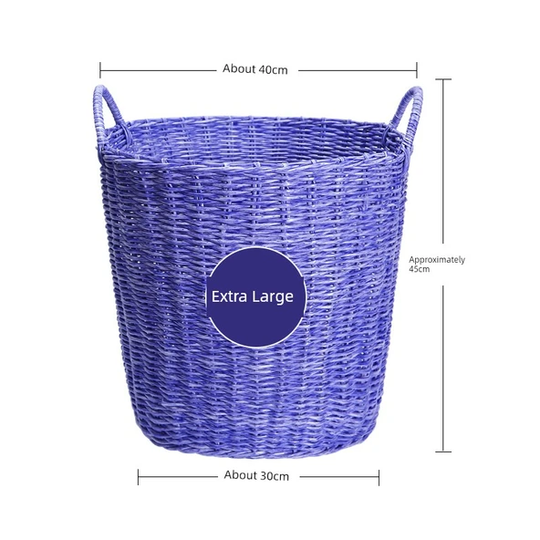 Rattan Oyuncak Sepeti - Geliştirilmiş Taro Mor Ekstra Büyük